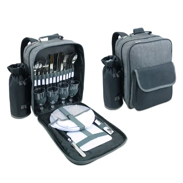 צידנית תיק גב עם סט פיקניק ל4 סועדים